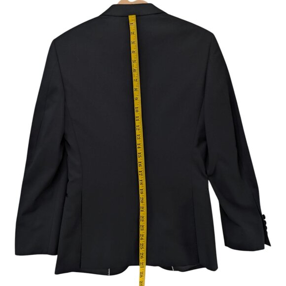 The Groomsman Suit Slim Tuxedo Jacket Mens Black Formal 2 Button Size 34R - Picture 6 of 10